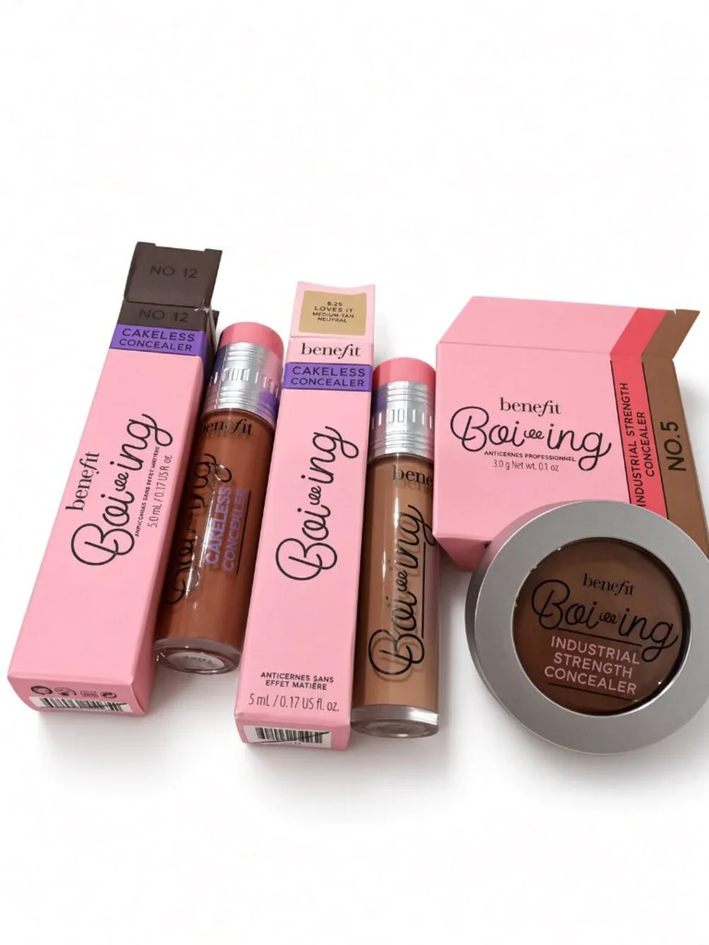 Benefit Boi-ing Cakeless + Industrial Strength Concealer Lot of 3 Discontinued